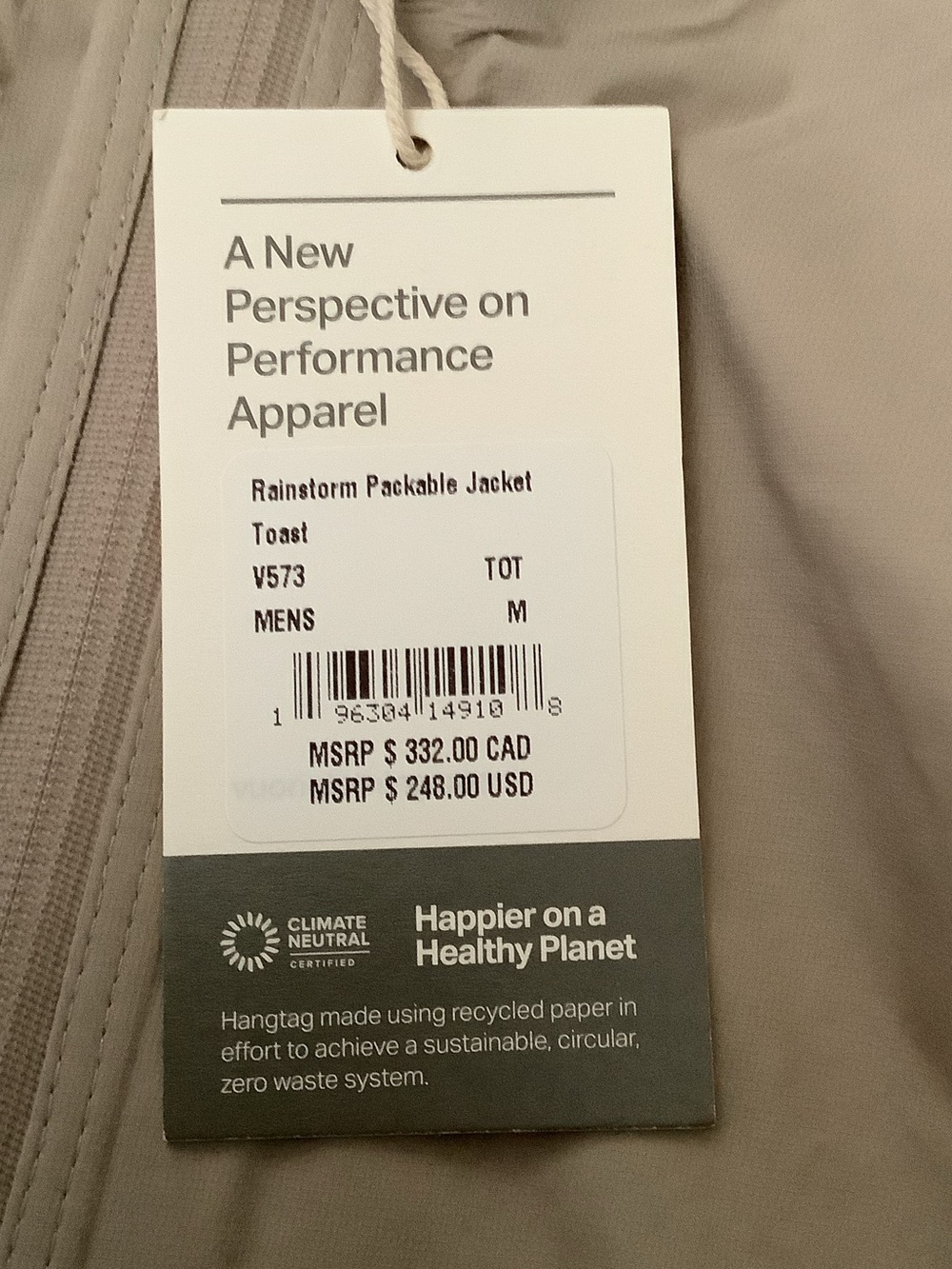 Vuori mens Hooded Raincoat in Light Taupe - Picture 12 of 12